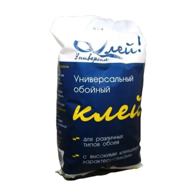 Cухой обойный клей «ОКлей Универсал» подходит для всех видов обоев: стеклотканевых, бумажных, флизелиновых, виниловых и всех видов тяжелых обоев. Площадь оклеивания зависит от вида обоев: 200 грамм – 25-65 кв.м.; 400 грамм – 50-125 кв.м.; 1000 грамм – 100 – 320 кв.м.